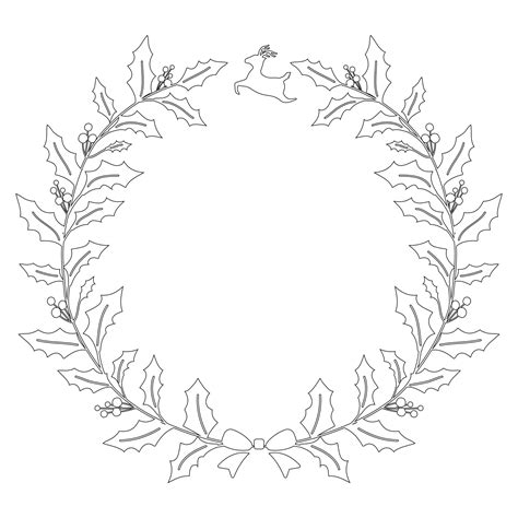 Printable Christmas Wreath Outline